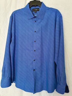 Beverly Hills Polo Club Men's Royal Blue Long-Sleeve Dress Shirt